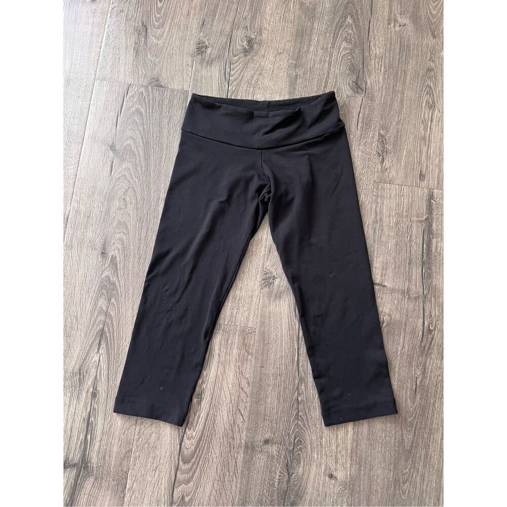 Elisabetta Rogiani Activewear Cropped Leggings Black Low Rise Size Small